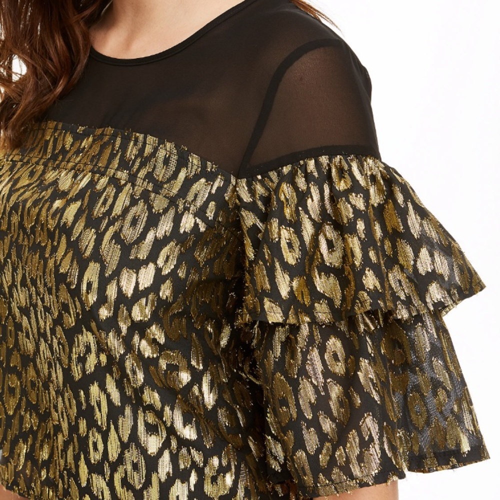 Kendall + Kylie gold foil animal print top - Picture 3 of 5
